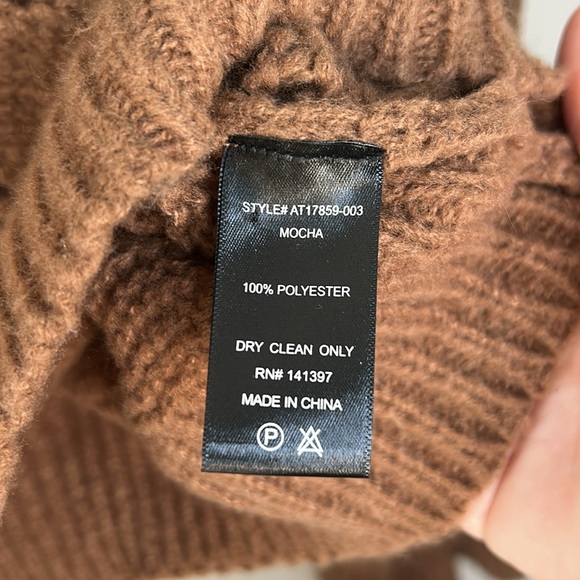 ASTR the‎ Label Pointelle Chunky Knit Cardigan Sweater Size XL Brown - Picture 6 of 7